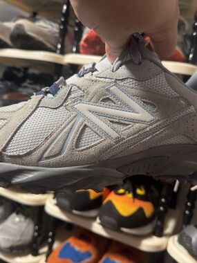 New Balance Light Gray Suede & Mesh Trainer